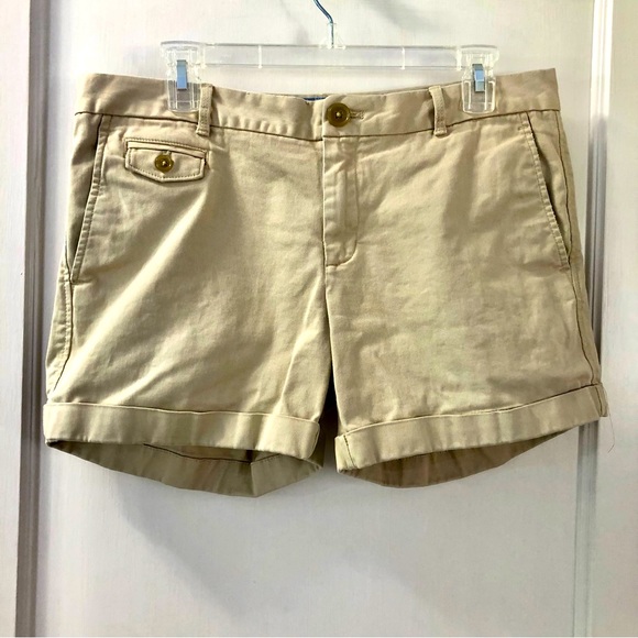 Banana Republic Pants - Banana Republic sand Khaki cuffed chino shorts size 10
